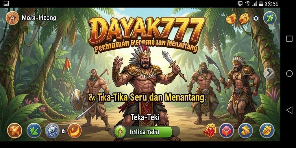 Screenshot utama DAYAK777 menampilkan antarmuka permainan teka-teki yang menarik.