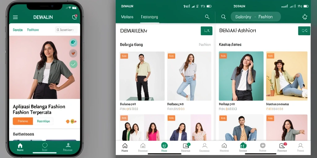Antarmuka DEWALIN yang user-friendly untuk belanja fashion.