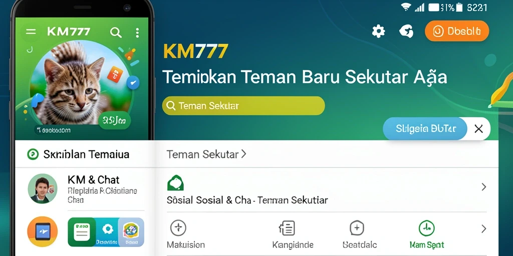 Tampilan antarmuka pengguna KM777 yang ramah dan interaktif.