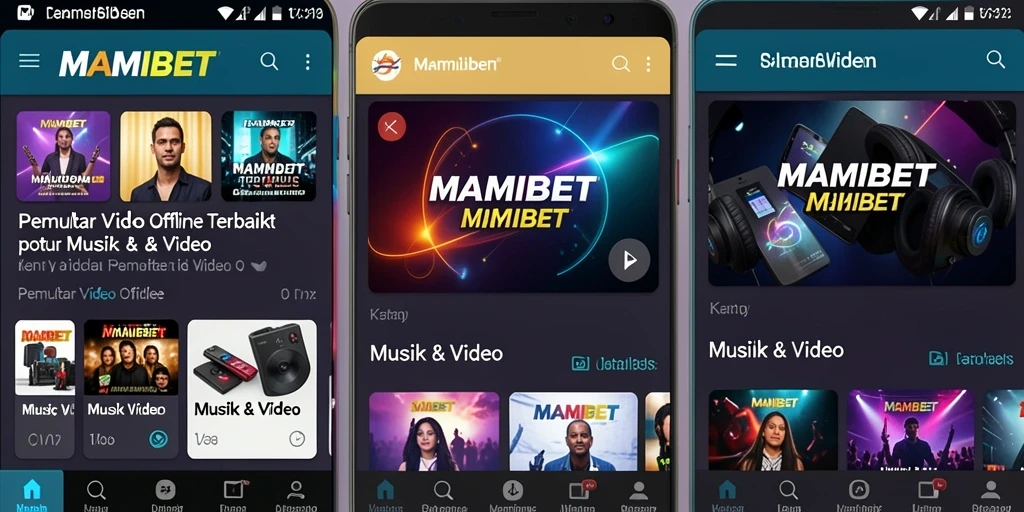 Antarmuka MAMIBET yang menarik dengan fungsi Pemutar Video Offline.
