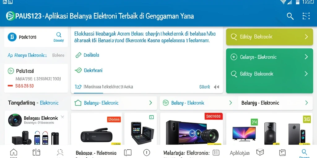 Tampilan antarmuka aplikasi PAUS123 yang memudahkan berbelanja elektronik.