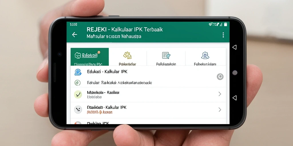 Antarmuka sederhana dan fungsional dari Kalkulator IPK REJEKI.