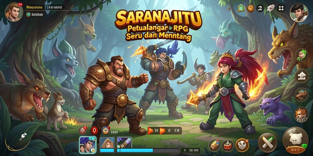 Tampilan antarmuka seru dari game RPG SARANAJITU.